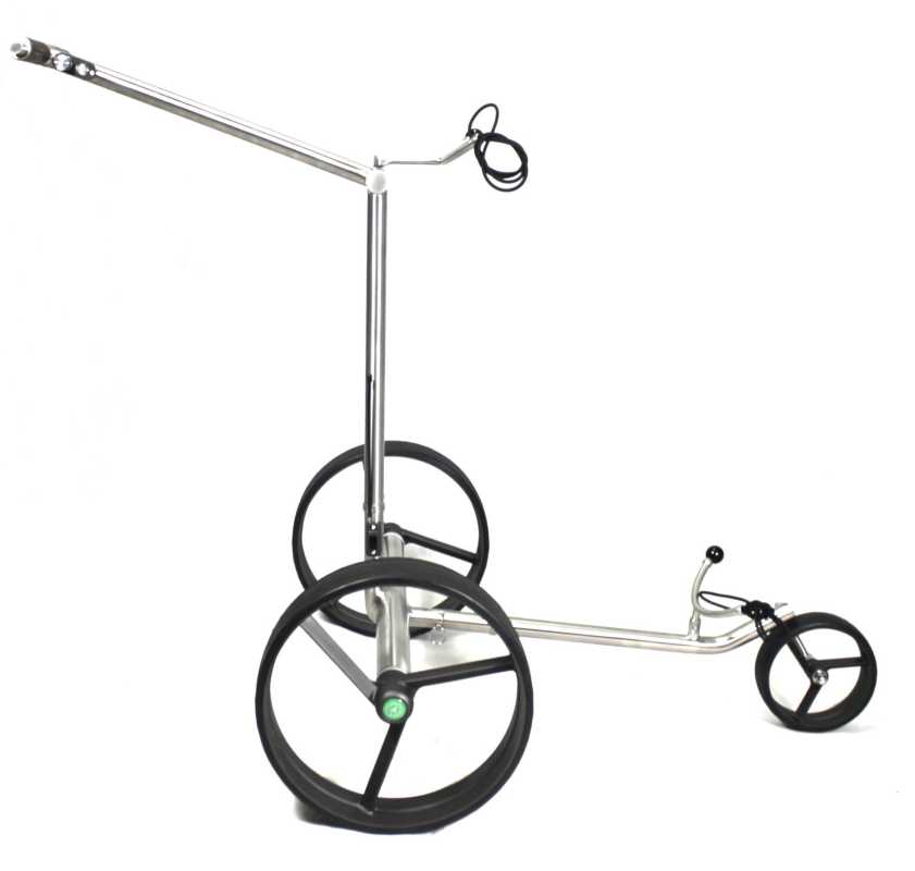 Kingfisher® K2, Golftrolley elektrisch und schnell-klappbar, Bedienung durch Drehregler, 42mm High-Tech-Antriebe "Made in Germany", Bergabfahrbremse